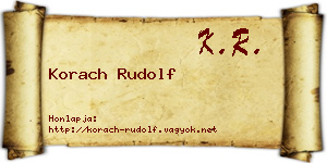 Korach Rudolf névjegykártya